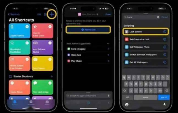 蒙山苹果14锁屏维修店分享iPhone14升级iOS16.4后如何创建锁屏快捷方式 